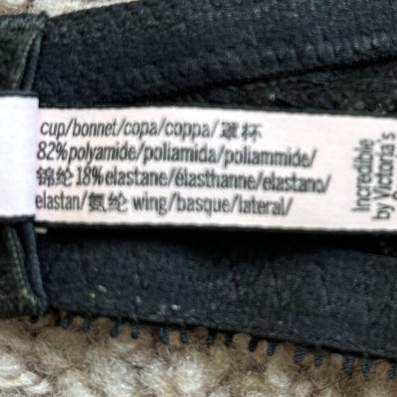 Victoria's Secret Incredible by Victoria Plunge Black Lace Bra 34DD - Picture 8 of 10